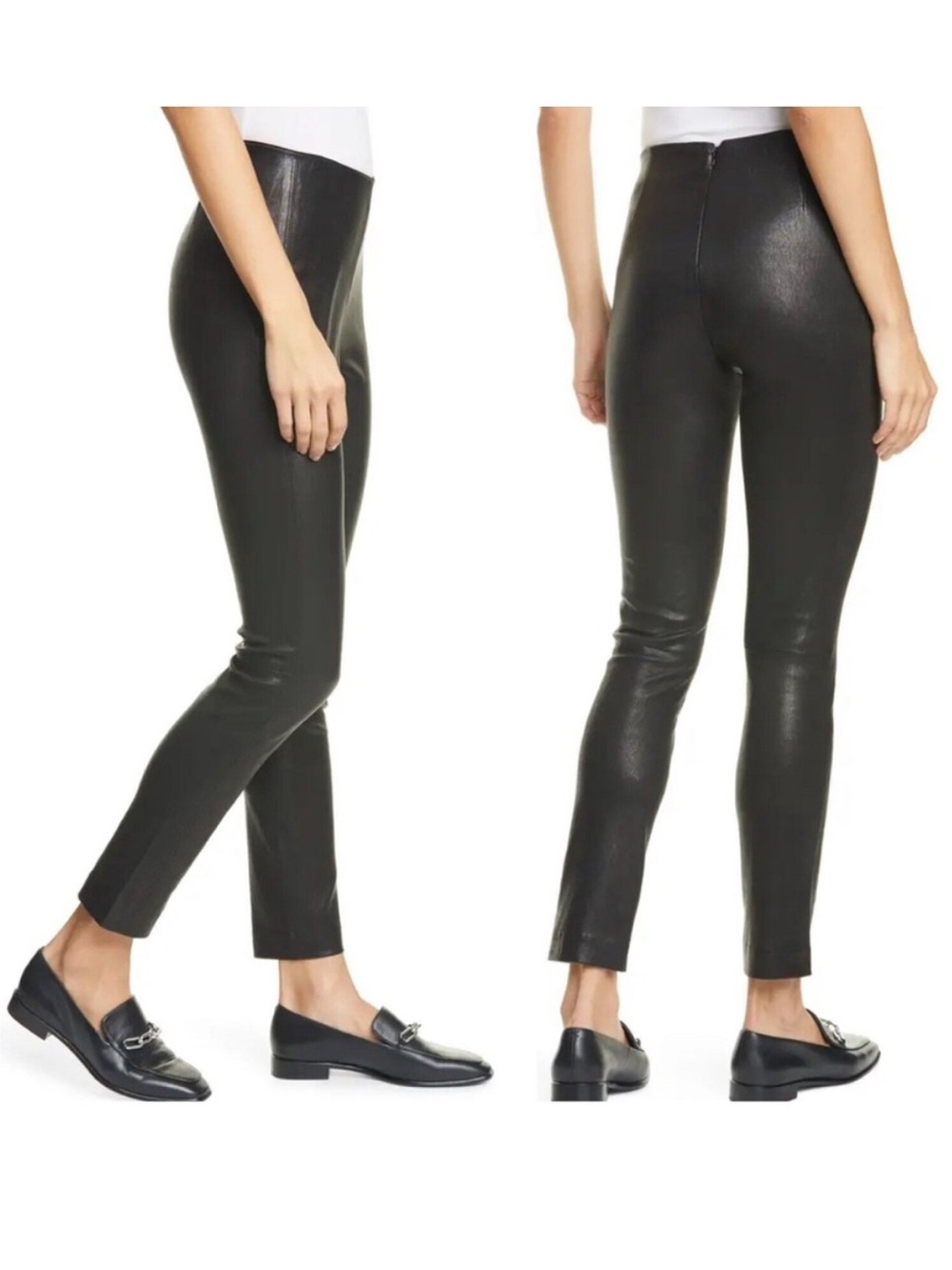 Rag & Bone Simone Black Lambskin Leather Leggings